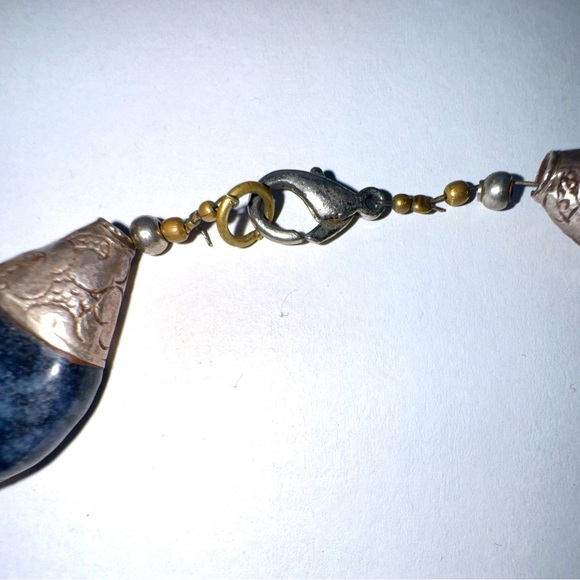 Vintage Handmade Hand Crafted African Moroccan Necklace Jewelry Silver & Stone - Picture 6 of 6